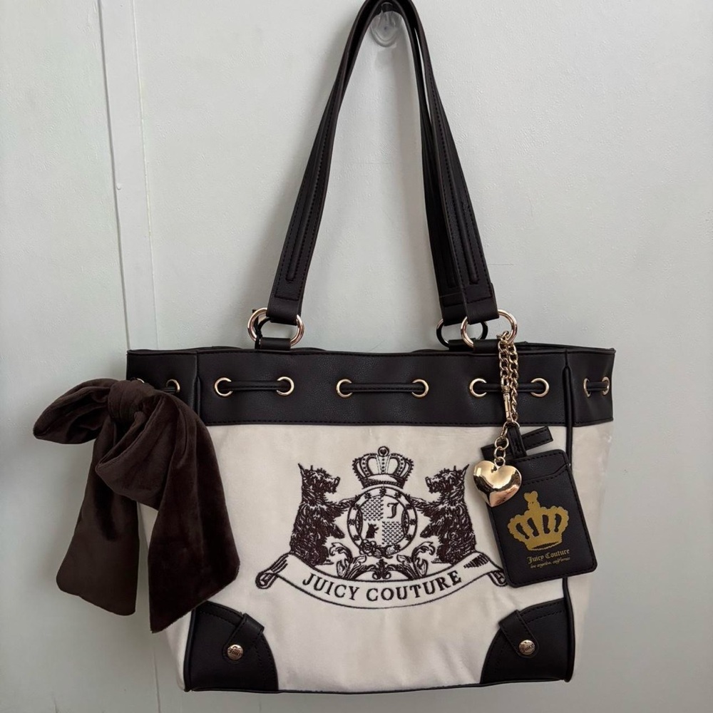 Juicy Couture Black and Cream Tote Bag